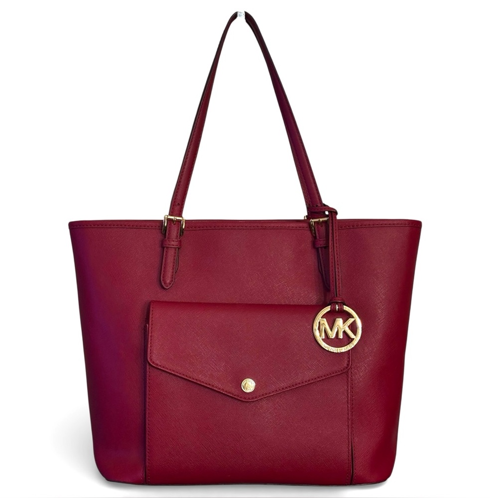 Michael Kors Jet Set Travel Small Saffiano Leather Pocket Tote